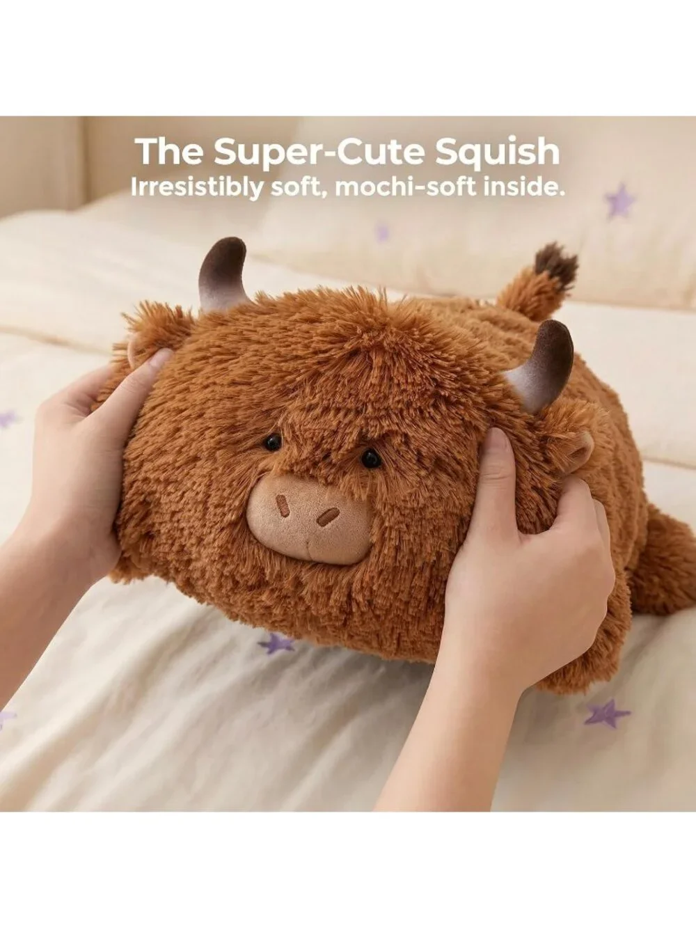 Highland Cow Plush Pillow 13 Fluffy Huggable Stuffed Animal Cute Decor